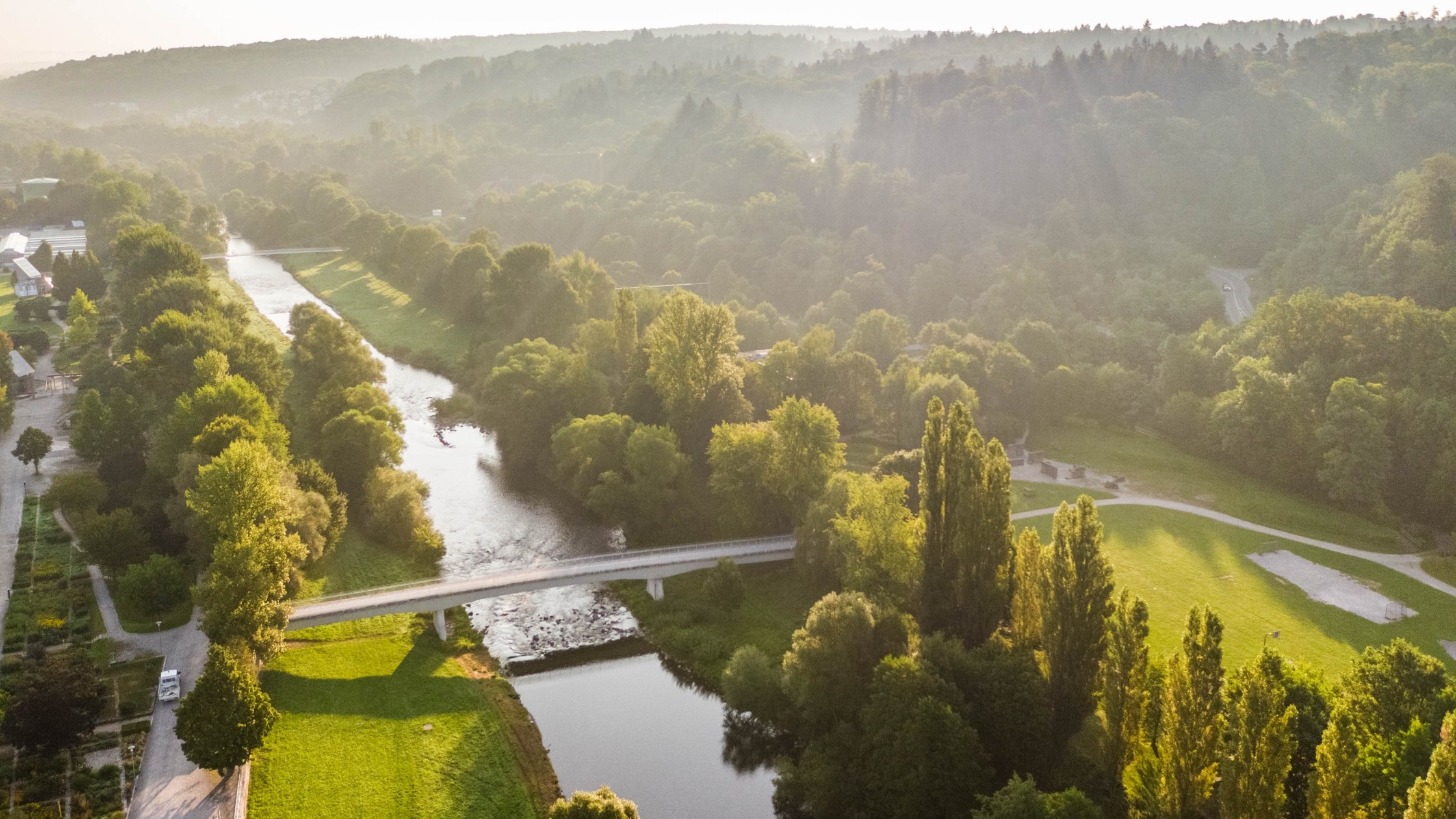 Enzauenpark Pforzheim von oben