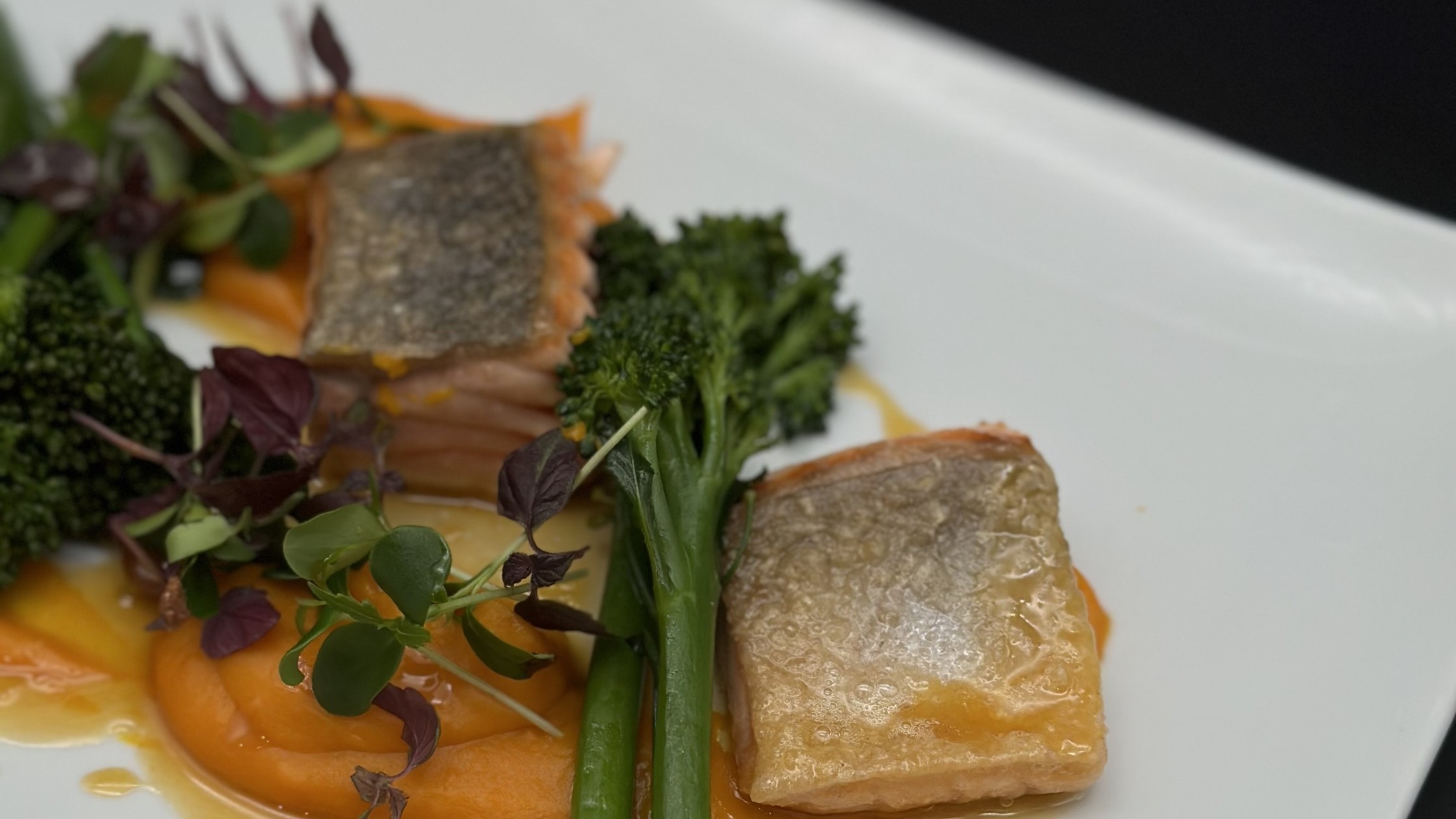 Fischgericht aus der Herbstspeisekarte