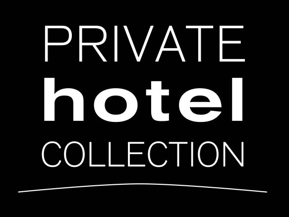 Private Hotel Collection Logo mit weißer Schrift auf schwarzem Hintergrund